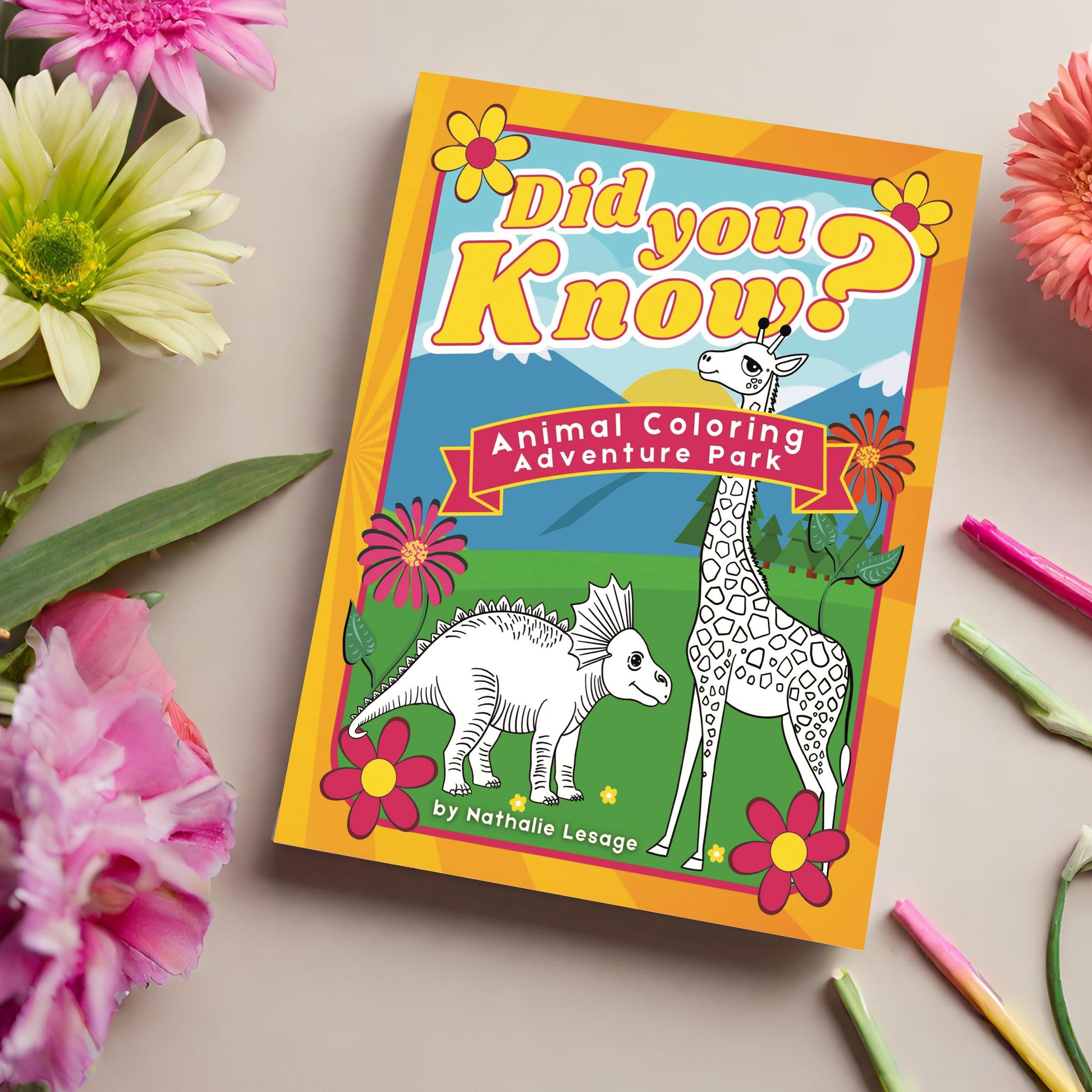 Did You Know? Animal Coloring Book Adventure Park. Christian Educational Coloring Book for Boys and Girls of all ages. Illustrated by Nathalie Lesage of Faithful Living Home. Front Cover View. Gifts For Children. God's Animal Kingdom.