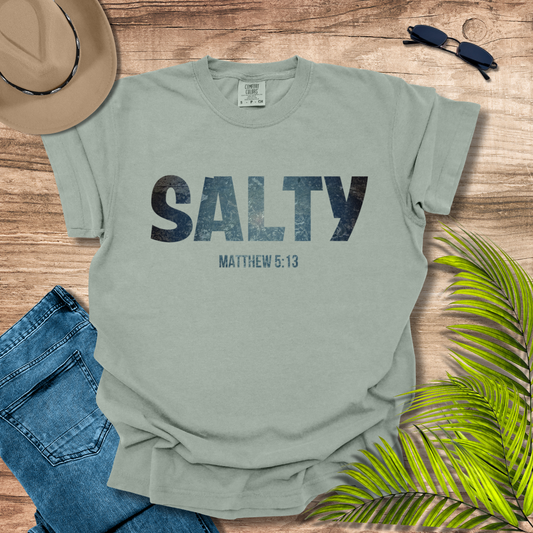 Stay SALTY Matthew 5:13 Comfort Colors T-shirt Bay Green Color by Faithful Living Home Nathalie Lesage