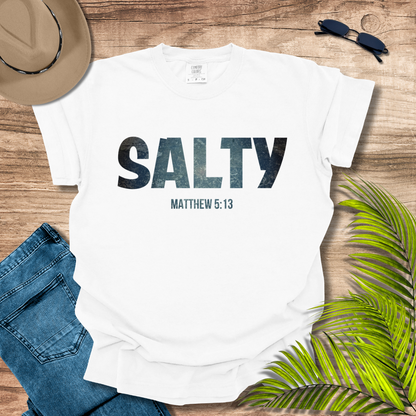 Stay SALTY Matthew 5:13 Comfort Colors T-shirt White Color by Faithful Living Home Nathalie Lesage