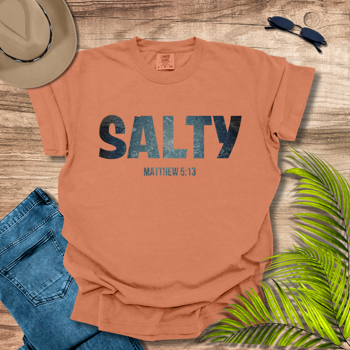 Stay SALTY Matthew 5:13 Comfort Colors T-shirt Yam Color by Faithful Living Home Nathalie Lesage