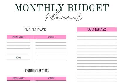 Empower Her Finance Monthly Budget Planner Example Page by Faithful Living Home