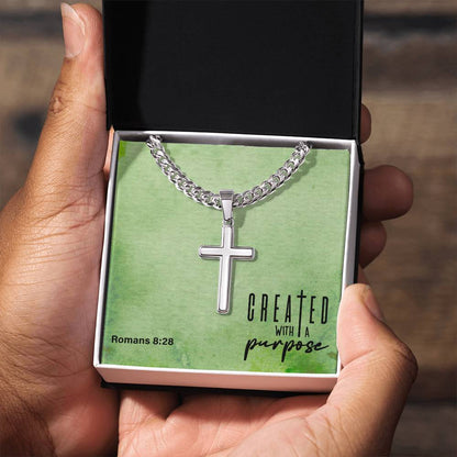 Created With A Purpose Cross Stainless Steel Necklace